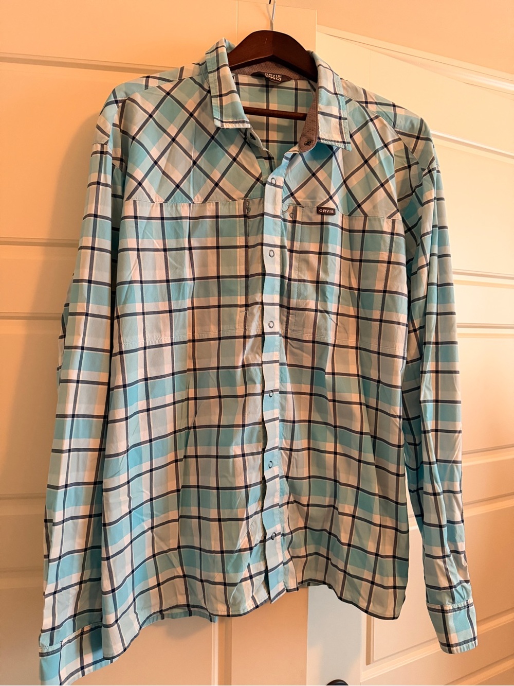 Orvis Pro Men's Blue Plaid Button-Up Shirt